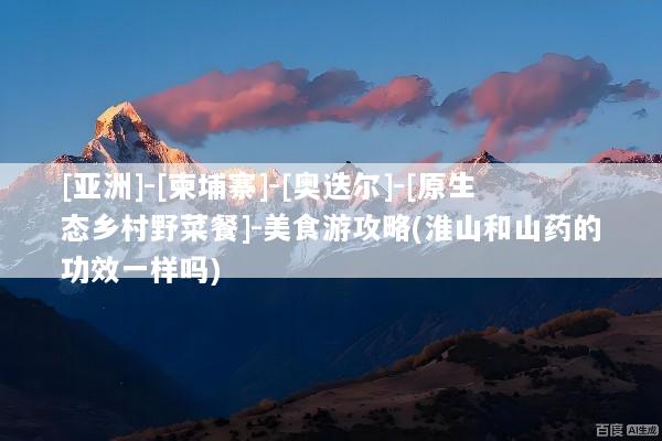 [亚洲]-[柬埔寨]-[奥迭尔]-[原生态乡村野菜餐]-美食游攻略(淮山和山药的功效一样吗)